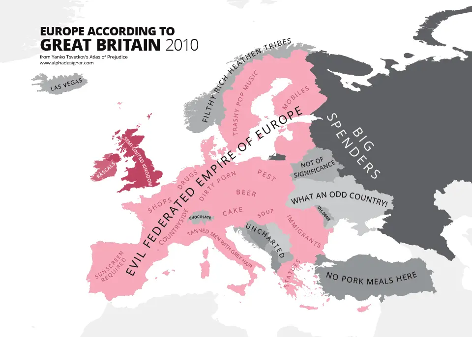 Map of Europe According to Britain