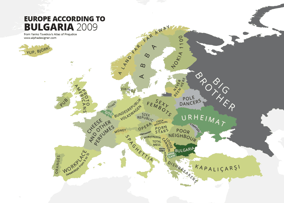 Map of Europe According to Bulgaria