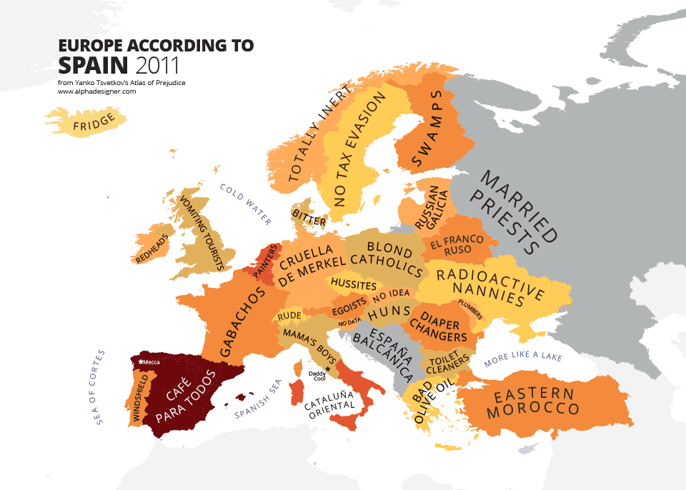Map of Europe According to Spain