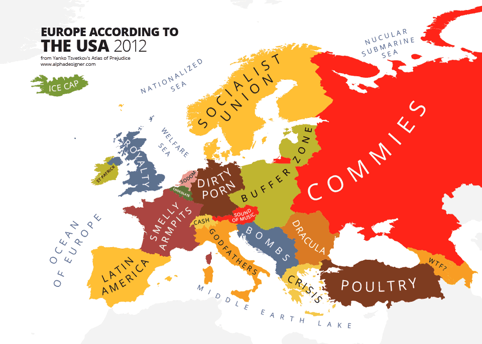 Map of Europe According to USA