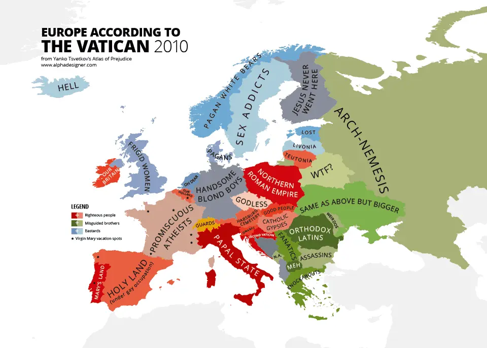 Map of Europe According to The Vatican