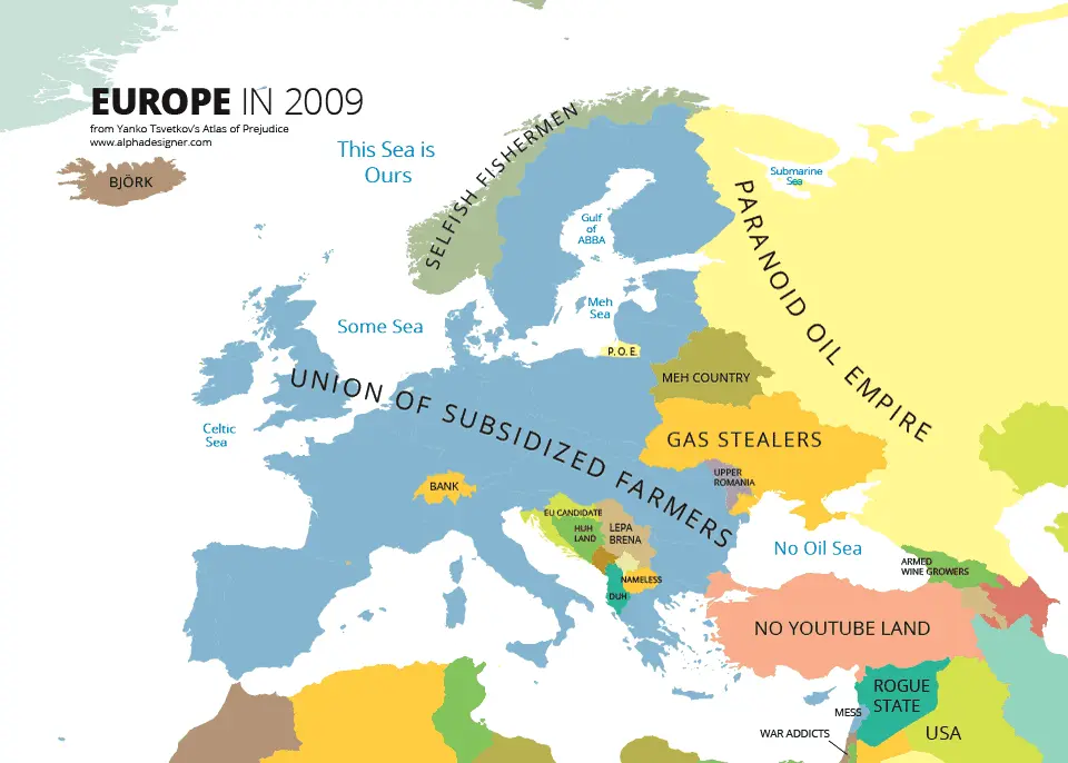 Map of Europe in 2009