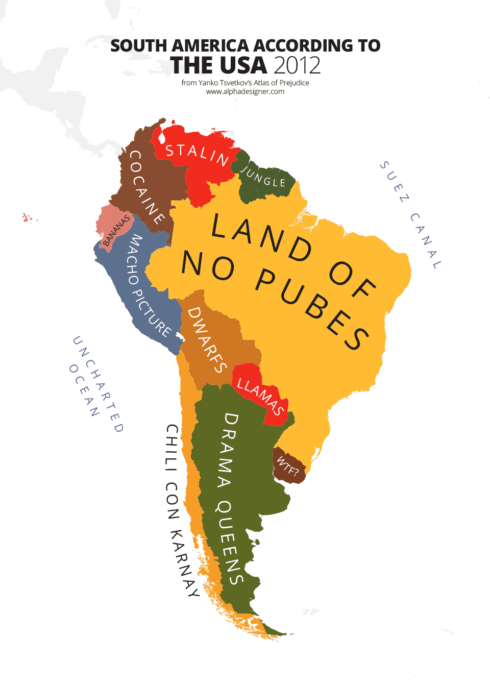 Map of South America According to USA