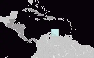 This image shows the location of Curacao, Central America, and the Caribbean. For more geographical details of Curacao, please see this page below.