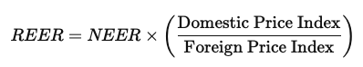 Formula of the Effective Exchange Rate
