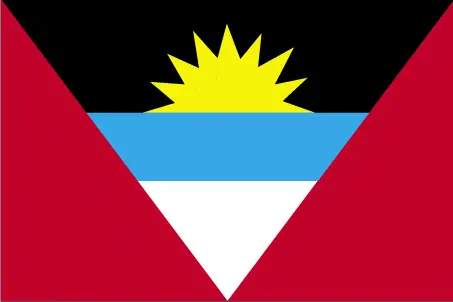 This image shows the flag of Antigua and Barbuda, Central America, and the Caribbean. For more details of the flag of Antigua and Barbuda, please see this page below.