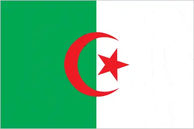 This image shows the flag of Algeria, Africa. For more details of the flag of Algeria, please see this page below.