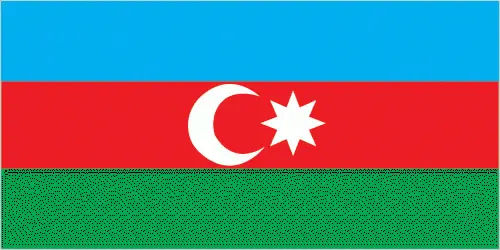 This image shows the flag of Azerbaijan, Asia. For more details of the flag of Azerbaijan, please see this page below.