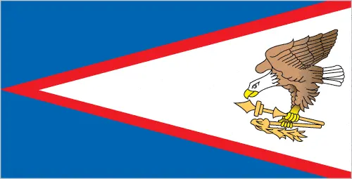 This image shows the flag of American Samoa, Oceania. For more details of the flag of American Samoa, please see this page below.