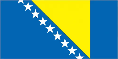 This image shows the flag of Bosnia and Herzegovina, Europe. For more details of the flag of Bosnia and Herzegovina, please see this page below.