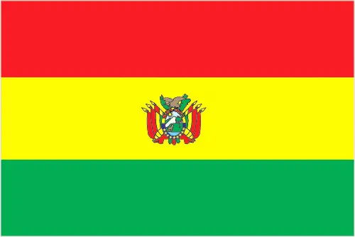 This image shows the flag of Bolivia, South America. For more details of the flag of Bolivia, please see this page below.