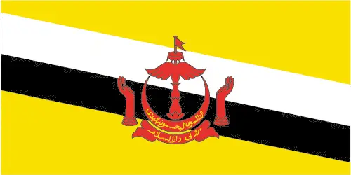 This image shows the flag of Brunei, Southeast Asia. For more details of the flag of Brunei, please see this page below.