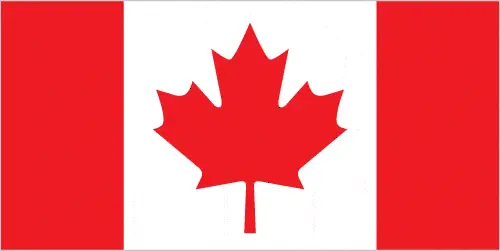 This image shows the flag of Canada, North America. For more details of the flag of Canada, please see this page below.