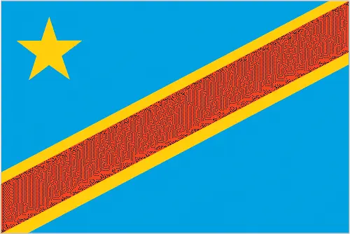 This image shows the flag of Democratic Republic of the Congo, Africa. For more details of the flag of Democratic Republic of the Congo, please see this page below.