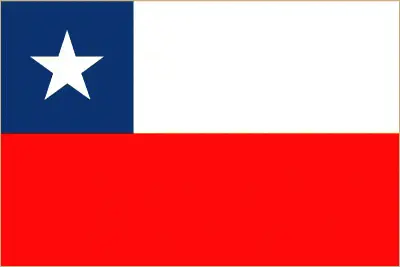 This image shows the flag of Chile, South America. For more details of the flag of Chile, please see this page below.