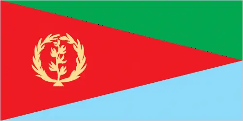 This image shows the flag of Eritrea, Africa. For more details of the flag of Eritrea, please see this page below.