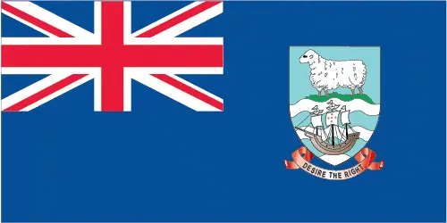 This image shows the flag of Falkland Islands, South America. For more details of the flag of Falkland Islands, please see this page below.