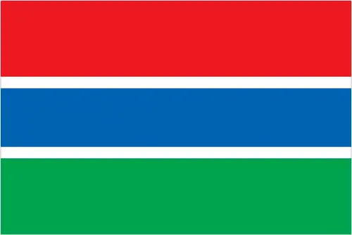 This image shows the flag of the Gambia, Africa. For more details of the flag of the Gambia, please see this page below.