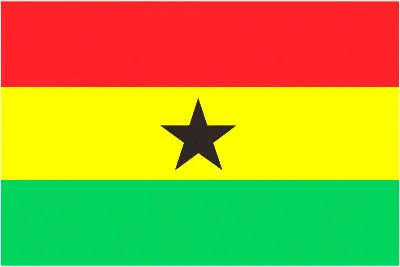 This image shows the flag of Ghana, Africa. For more details of the flag of Ghana, please see this page below.