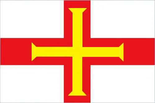 This image shows the flag of Guernsey, Europe. For more details of the flag of Guernsey, please see this page below.