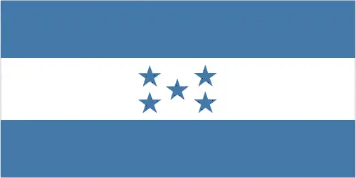 This image shows the flag of Honduras, Central America, and the Caribbean. For more details of the flag of Honduras, please see this page below.
