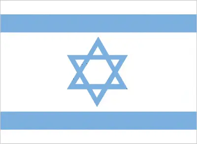 This image shows the flag of Israel, Middle East. For more details of the flag of Israel, please see this page below.