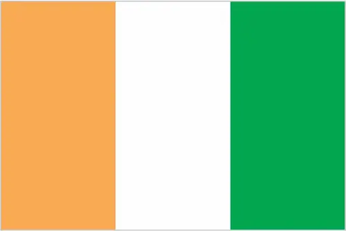This image shows the flag of Cote d'Ivoire, Africa. For more details of the flag of Cote d'Ivoire, please see this page below.
