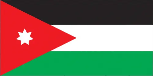 This image shows the flag of Jordan, Middle East. For more details of the flag of Jordan, please see this page below.