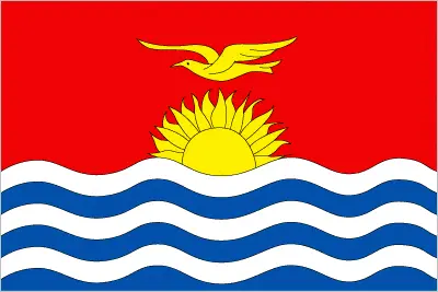 This image shows the flag of Kiribati, Oceania. For more details of the flag of Kiribati, please see this page below.