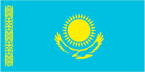 This image shows the flag of Kazakhstan, Asia. For more details of the flag of Kazakhstan, please see this page below.