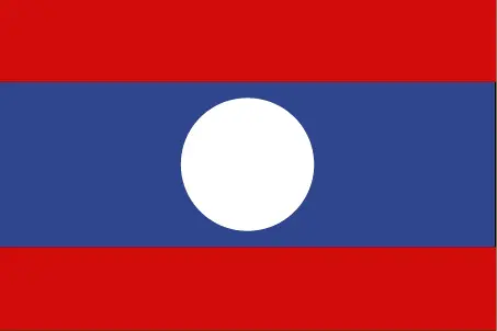 This image shows the flag of Laos, Southeast Asia. For more details of the flag of Laos, please see this page below.