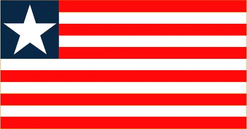 This image shows the flag of Liberia, Africa. For more details of the flag of Liberia, please see this page below.
