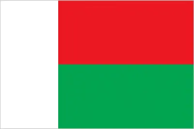 This image shows the flag of Madagascar, Africa. For more details of the flag of Madagascar, please see this page below.