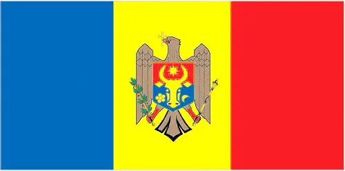This image shows the flag of Moldova, Europe. For more details of the flag of Moldova, please see this page below.