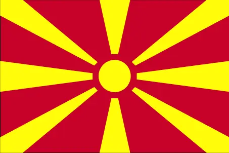 This image shows the flag of Macedonia, Europe. For more details of the flag of Macedonia, please see this page below.