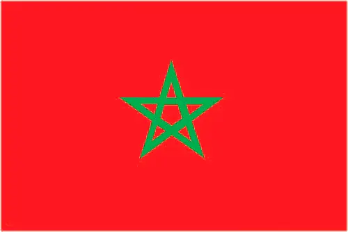 This image shows the flag of Morocco, Africa. For more details of the flag of Morocco, please see this page below.