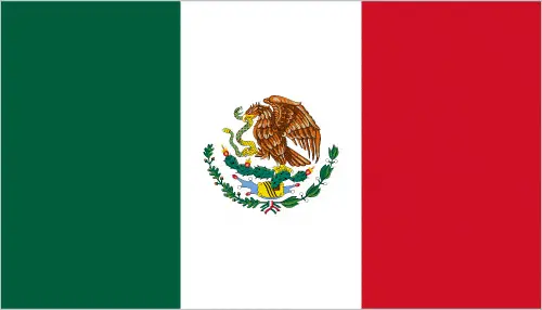 This image shows the flag of Mexico, North America. For more details of the flag of Mexico, please see this page below.