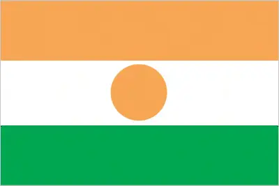 This image shows the flag of Niger, Africa. For more details of the flag of Niger, please see this page below.