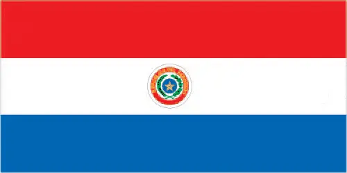 This image shows the flag of Paraguay, South America. For more details of the flag of Paraguay, please see this page below.
