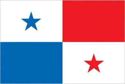 This image shows the flag of Panama, Central America, and the Caribbean. For more details of the flag of Panama, please see this page below.