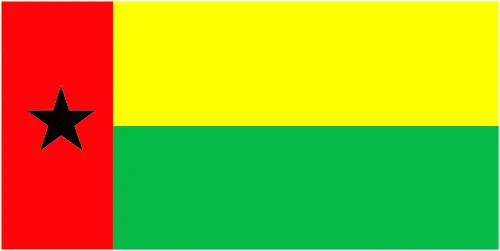 This image shows the flag of Guinea-Bissau, Africa. For more details of the flag of Guinea-Bissau, please see this page below.