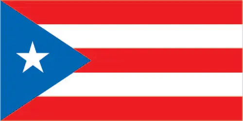 This image shows the flag of Puerto Rico, Central America, and the Caribbean. For more details of the flag of Puerto Rico, please see this page below.