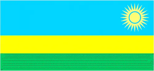 This image shows the flag of Rwanda, Africa. For more details of the flag of Rwanda, please see this page below.
