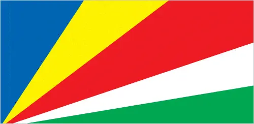 This image shows the flag of Seychelles, Africa. For more details of the flag of Seychelles, please see this page below.
