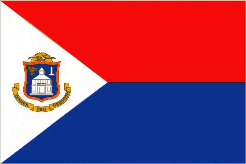 This image shows the flag of Sint Maarten, Central America, and the Caribbean. For more details of the flag of Sint Maarten, please see this page below.