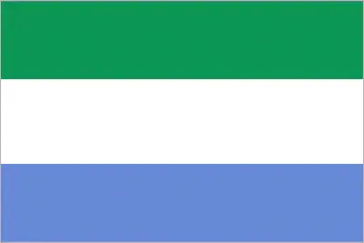 This image shows the flag of Sierra Leone, Africa. For more details of the flag of Sierra Leone, please see this page below.