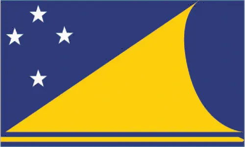 This image shows the flag of Tokelau, Oceania. For more details of the flag of Tokelau, please see this page below.