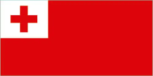 This image shows the flag of Tonga, Oceania. For more details of the flag of Tonga, please see this page below.