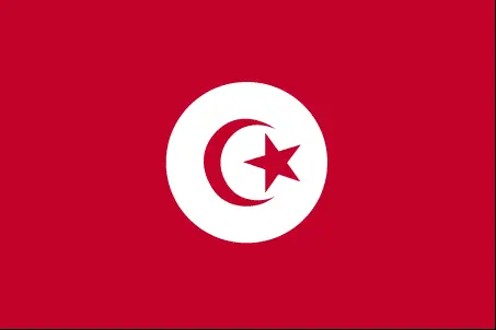 This image shows the flag of Tunisia, Africa. For more details of the flag of Tunisia, please see this page below.