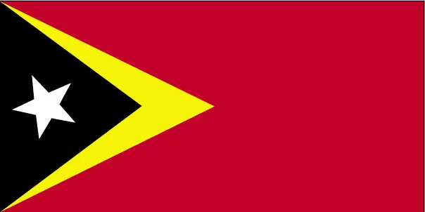 This image shows the flag of Timor-Leste, Southeast Asia. For more details of the flag of Timor-Leste, please see this page below.